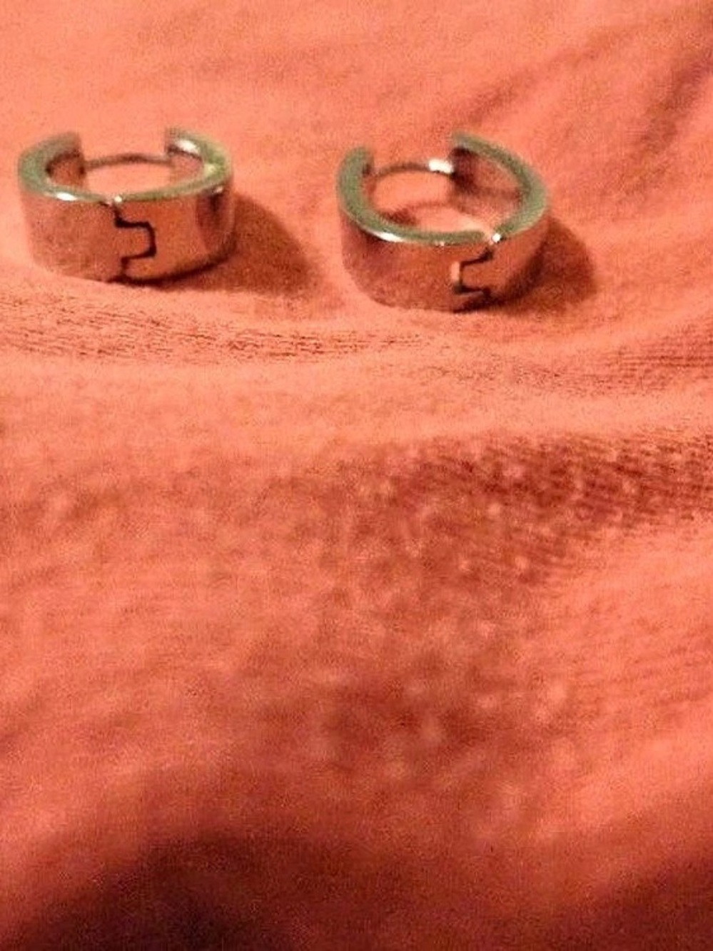 Silver-Tone Hinged Hoop Earrings